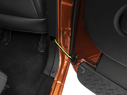 RedRock Rear Paracord Door Limit Straps; Black and Neon Green (07-18 Jeep Wrangler JK 4-Door)