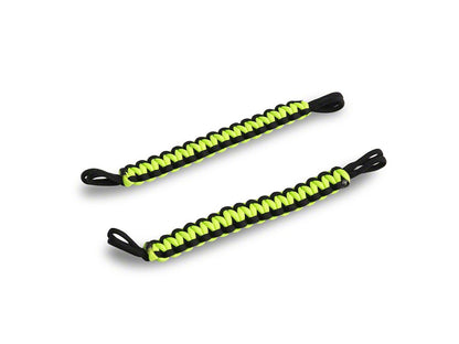RedRock Rear Paracord Door Limit Straps; Black and Neon Green (07-18 Jeep Wrangler JK 4-Door)