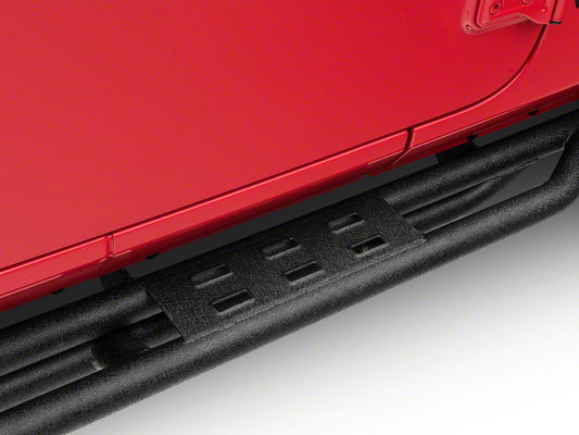 RedRock Side Armor with Step Pads; Textured Black (18-25 Jeep Wrangler JL 4-Door)