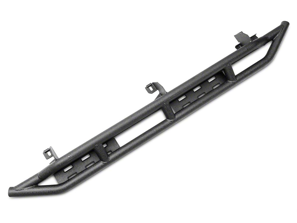 RedRock Side Armor with Step Pads; Textured Black (18-25 Jeep Wrangler JL 4-Door)