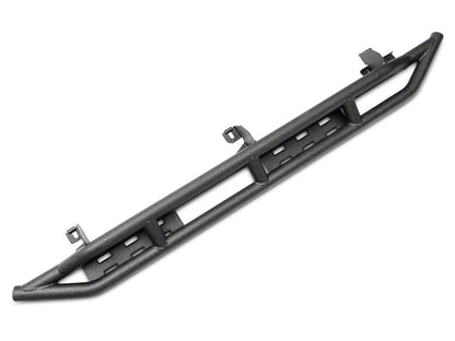 RedRock Side Armor with Step Pads; Textured Black (18-25 Jeep Wrangler JL 4-Door)