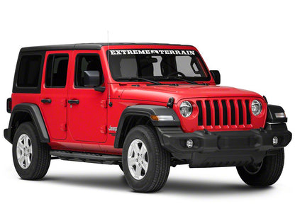 RedRock Side Armor with Step Pads; Textured Black (18-25 Jeep Wrangler JL 4-Door)
