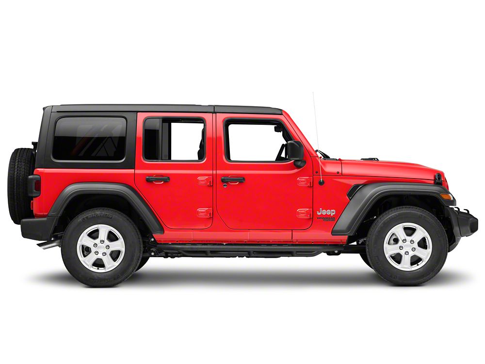 RedRock Side Armor with Step Pads; Textured Black (18-25 Jeep Wrangler JL 4-Door)