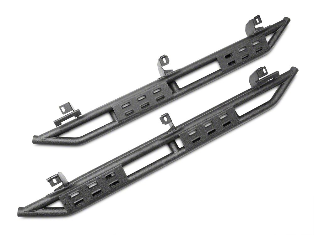 RedRock Side Armor with Step Pads; Textured Black (18-25 Jeep Wrangler JL 4-Door)