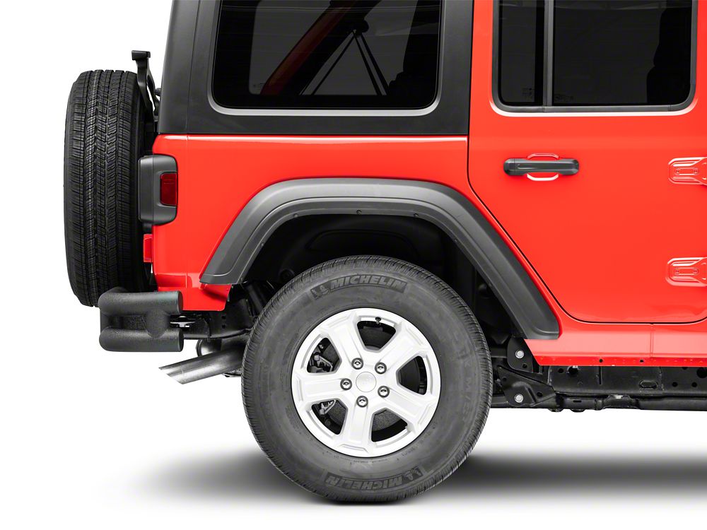 RedRock Tubular Rear Bumper with Wrap Around; Textured Black (18-25 Jeep Wrangler JL)