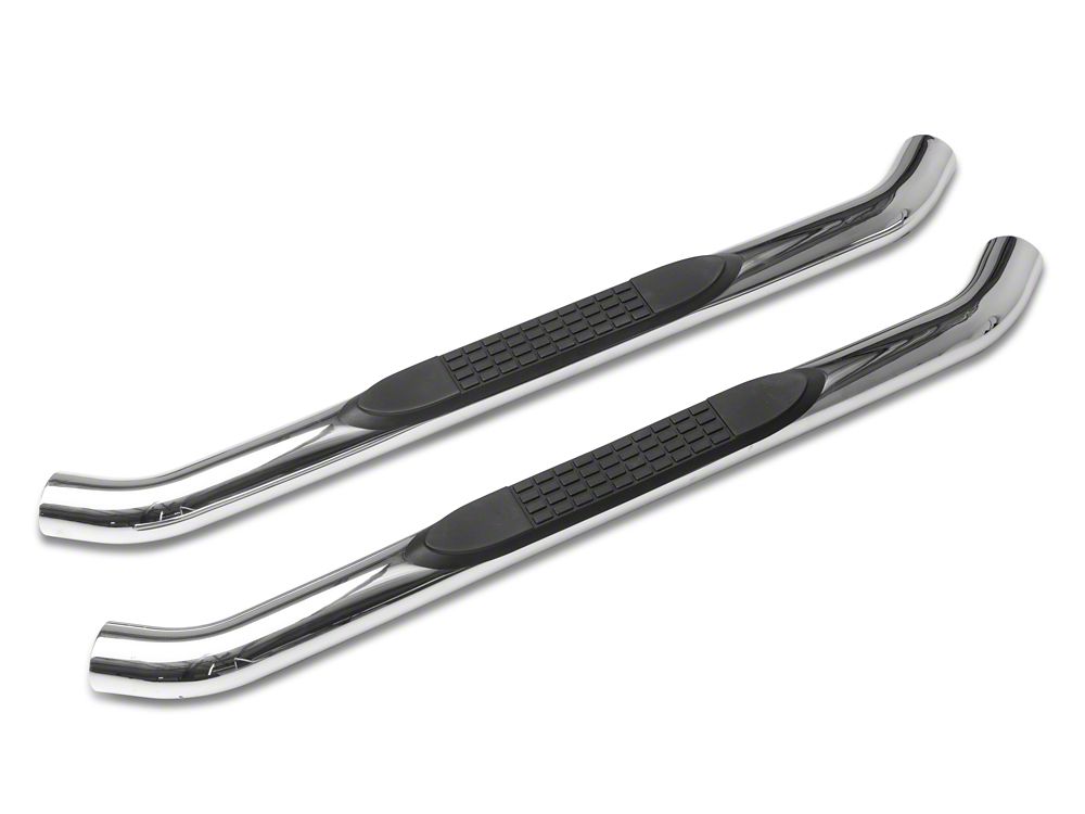 RedRock 3-Inch Round Curved Side Step Bars; Stainless Steel (18-25 Jeep Wrangler JL 2-Door)