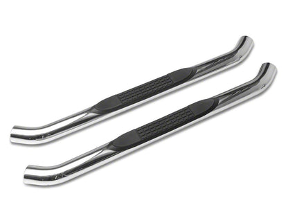 RedRock 3-Inch Round Curved Side Step Bars; Stainless Steel (18-25 Jeep Wrangler JL 2-Door)