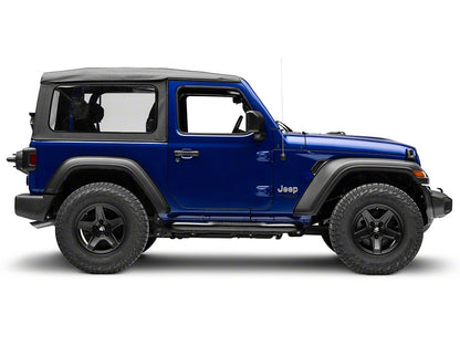 RedRock 3-Inch Round Curved Side Step Bars; Semi-Gloss Black (18-25 Jeep Wrangler JL 2-Door)