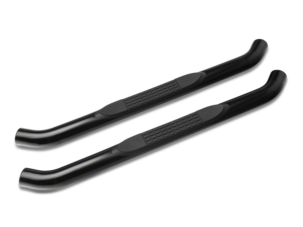 RedRock 3-Inch Round Curved Side Step Bars; Semi-Gloss Black (18-25 Jeep Wrangler JL 2-Door)