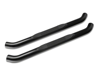 RedRock 3-Inch Round Curved Side Step Bars; Semi-Gloss Black (18-25 Jeep Wrangler JL 2-Door)
