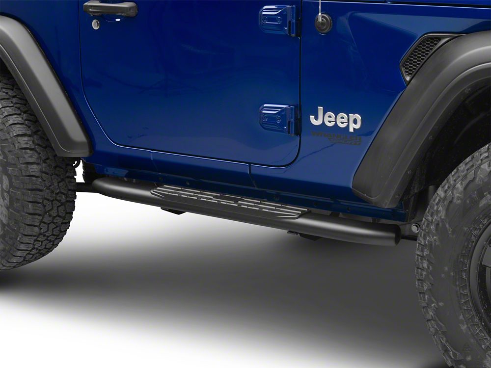 RedRock PNC Side Step Bars; Textured Black (18-25 Jeep Wrangler JL 2-Door)