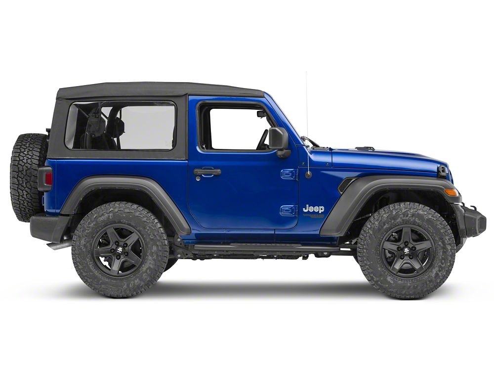 RedRock PNC Side Step Bars; Textured Black (18-25 Jeep Wrangler JL 2-Door)