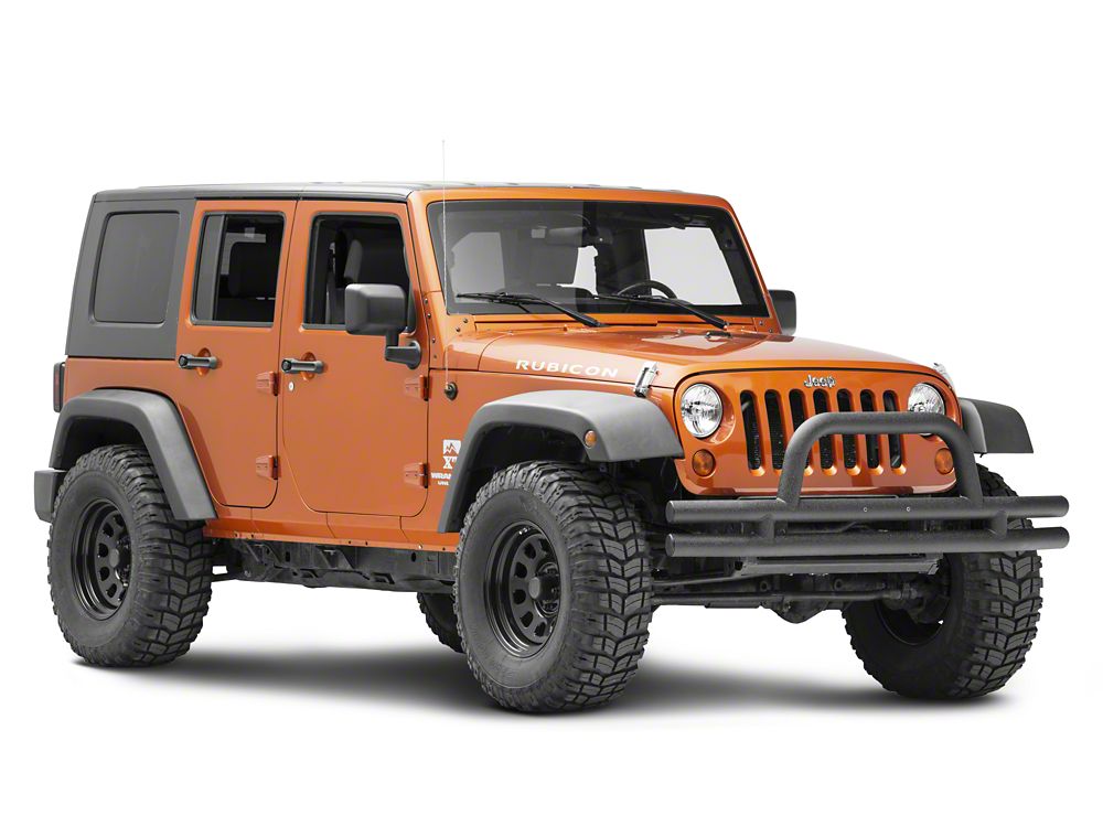 RedRock Tubular Front Bumper; Textured Black (07-18 Jeep Wrangler JK)