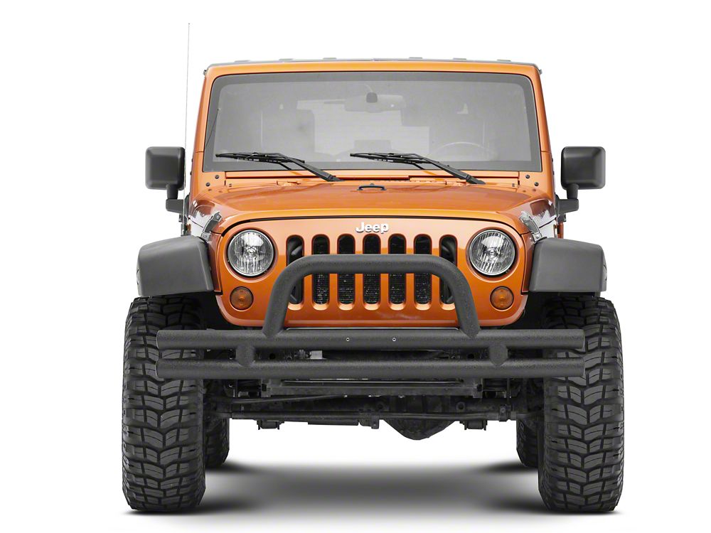 RedRock Tubular Front Bumper; Textured Black (07-18 Jeep Wrangler JK)