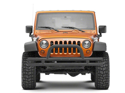 RedRock Tubular Front Bumper; Textured Black (07-18 Jeep Wrangler JK)