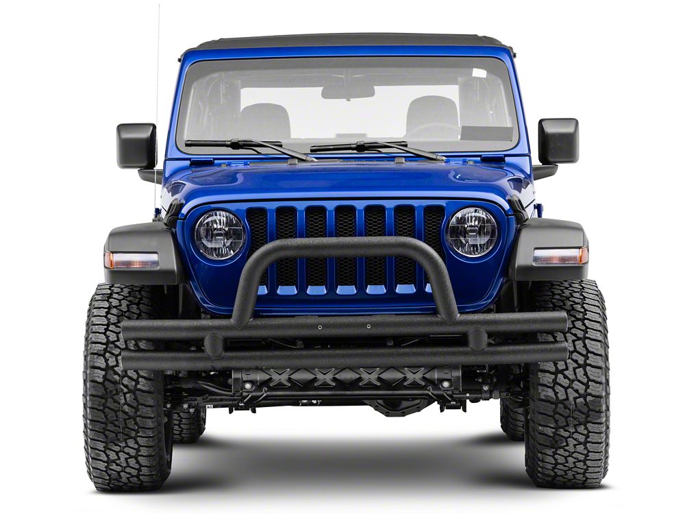 RedRock Tubular Front Bumper; Textured Black (18-25 Jeep Wrangler JL)