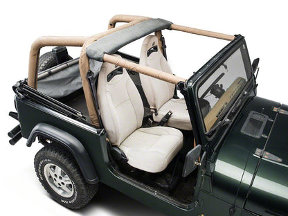 RedRock Replacement Soft Top with Tinted Windows and Upper Door Skins; Black Diamond (87-95 Jeep Wrangler YJ)