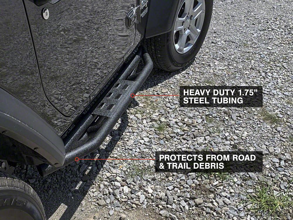 RedRock Side Armor; Textured Black (18-25 Jeep Wrangler JL 2-Door)