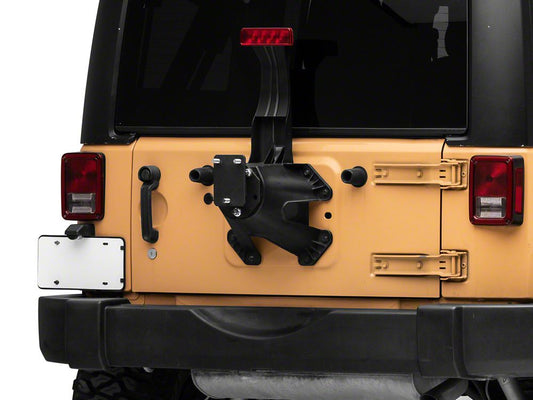 RedRock Spare Tire Relocation Mounting Bracket for Factory Tire Carrier (07-18 Jeep Wrangler JK)