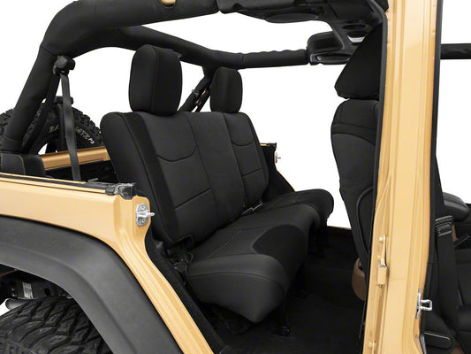 RedRock Custom Fit Front and Rear Seat Covers; Black (13-18 Jeep Wrangler JK 4-Door)