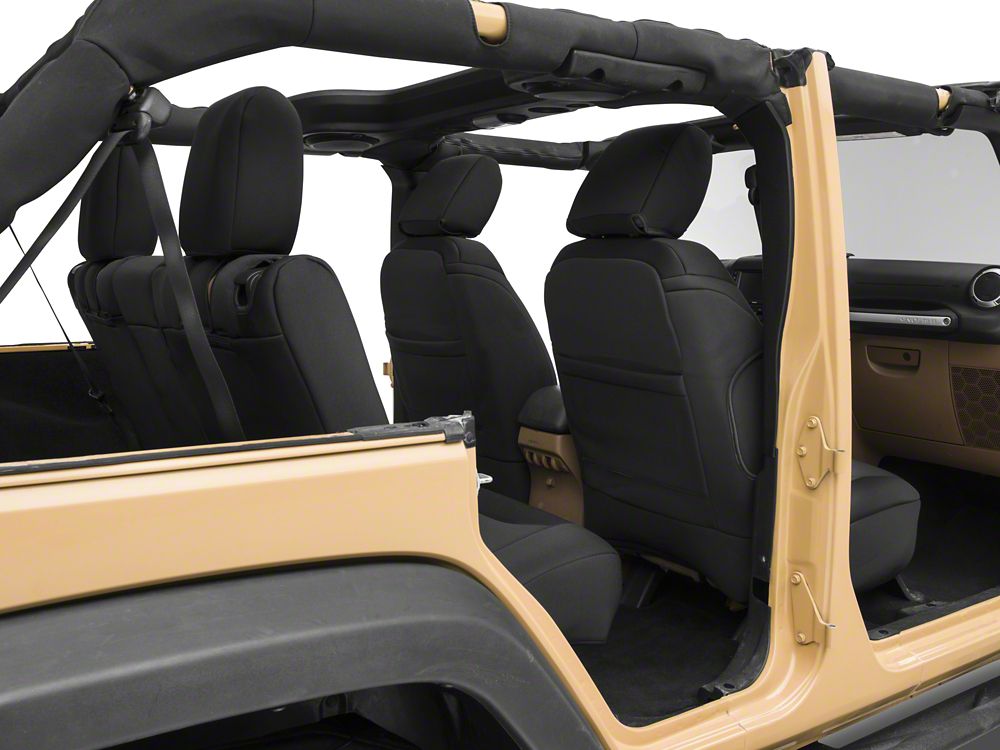 RedRock Custom Fit Front and Rear Seat Covers; Black (13-18 Jeep Wrangler JK 4-Door)