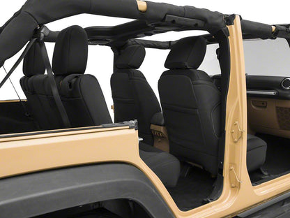 RedRock Custom Fit Front and Rear Seat Covers; Black (13-18 Jeep Wrangler JK 4-Door)