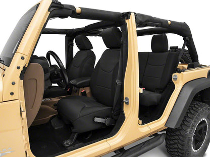 RedRock Custom Fit Front and Rear Seat Covers; Black (13-18 Jeep Wrangler JK 4-Door)