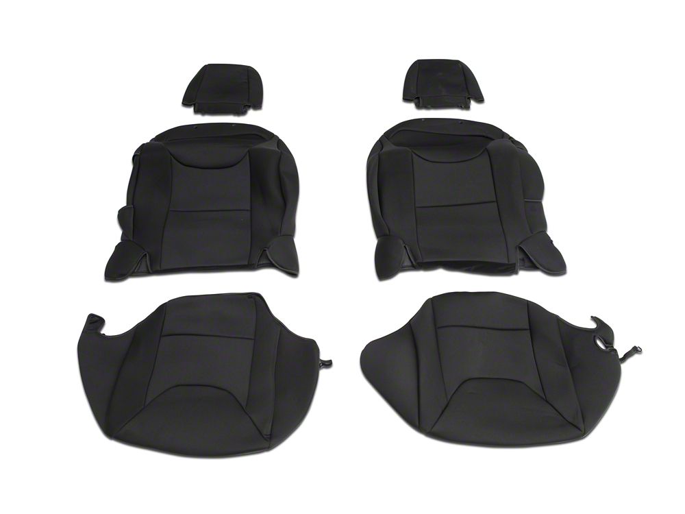 RedRock Custom Fit Front and Rear Seat Covers; Black (13-18 Jeep Wrangler JK 4-Door)