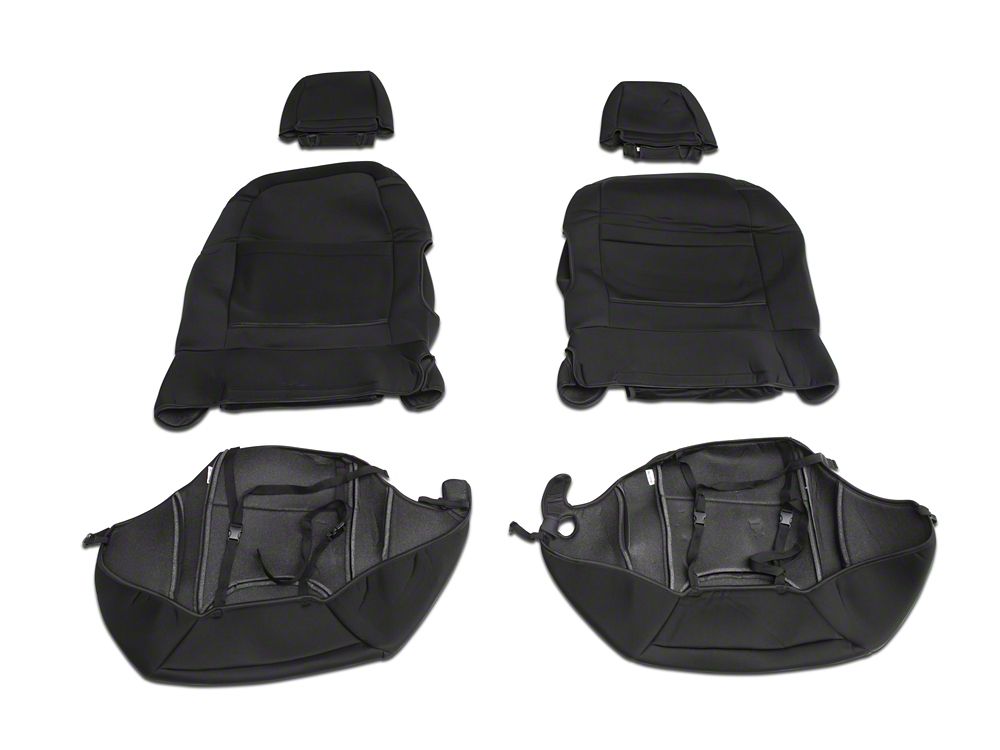 RedRock Custom Fit Front and Rear Seat Covers; Black (13-18 Jeep Wrangler JK 4-Door)
