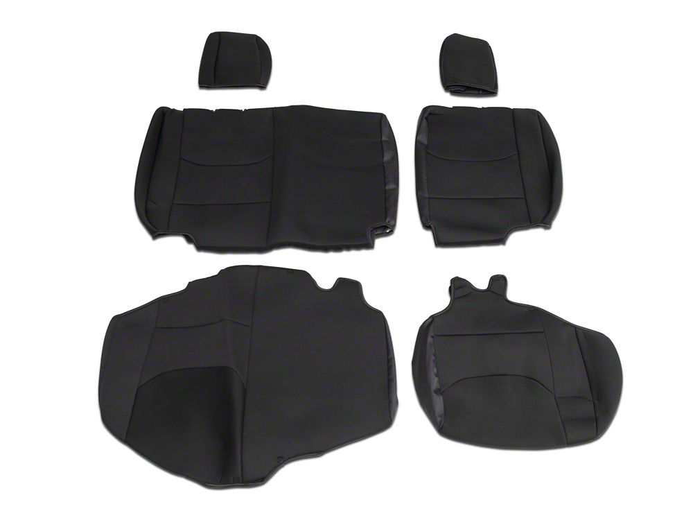 RedRock Custom Fit Front and Rear Seat Covers; Black (13-18 Jeep Wrangler JK 4-Door)