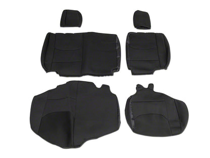 RedRock Custom Fit Front and Rear Seat Covers; Black (13-18 Jeep Wrangler JK 4-Door)