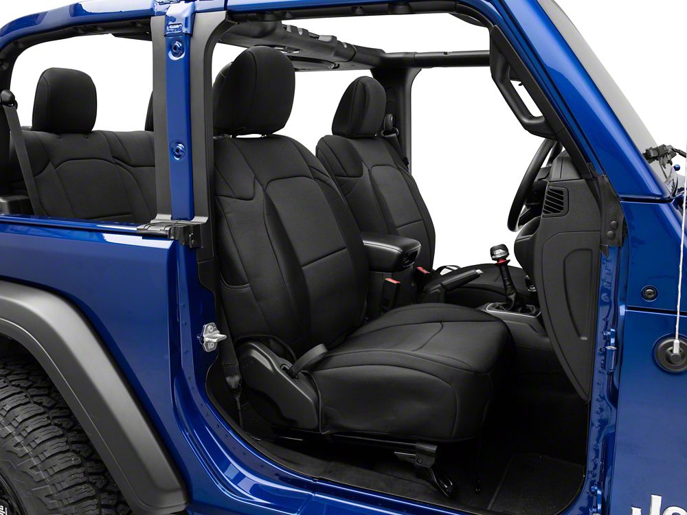 RedRock Custom Fit Front and Rear Seat Covers; Black (18-25 Jeep Wrangler JL 2-Door)