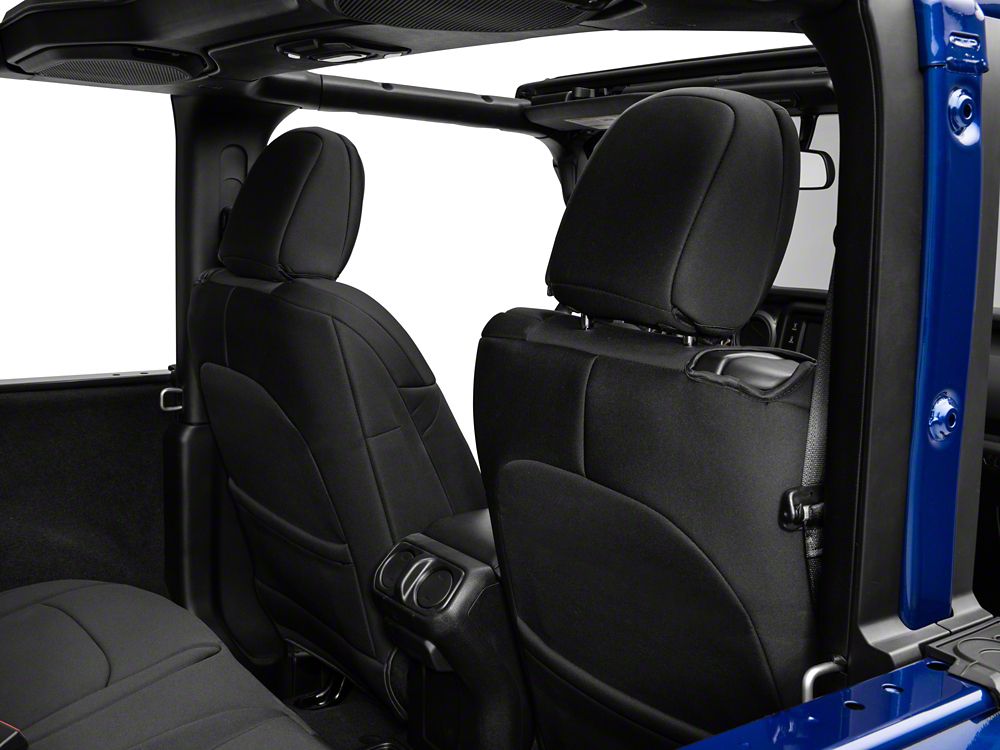 RedRock Custom Fit Front and Rear Seat Covers; Black (18-25 Jeep Wrangler JL 2-Door)