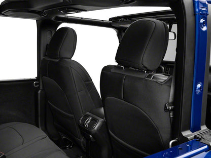 RedRock Custom Fit Front and Rear Seat Covers; Black (18-25 Jeep Wrangler JL 2-Door)