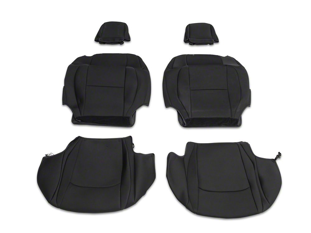 RedRock Custom Fit Front and Rear Seat Covers; Black (18-25 Jeep Wrangler JL 2-Door)