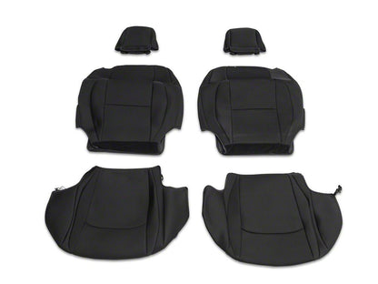 RedRock Custom Fit Front and Rear Seat Covers; Black (18-25 Jeep Wrangler JL 2-Door)