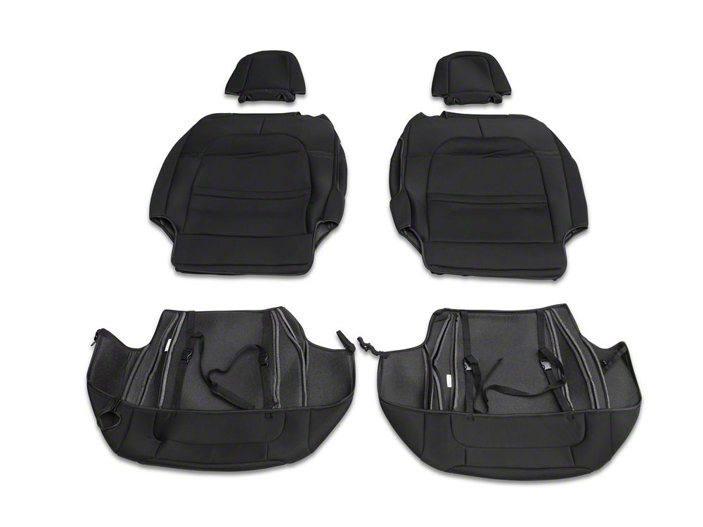 RedRock Custom Fit Front and Rear Seat Covers; Black (18-25 Jeep Wrangler JL 2-Door)
