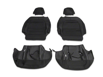RedRock Custom Fit Front and Rear Seat Covers; Black (18-25 Jeep Wrangler JL 2-Door)