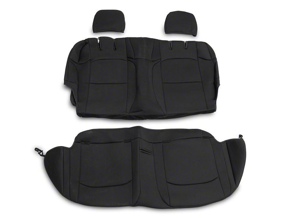 RedRock Custom Fit Front and Rear Seat Covers; Black (18-25 Jeep Wrangler JL 2-Door)