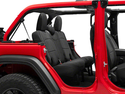RedRock Custom Fit Front and Rear Seat Covers; Black (18-25 Jeep Wrangler JL 4-Door)