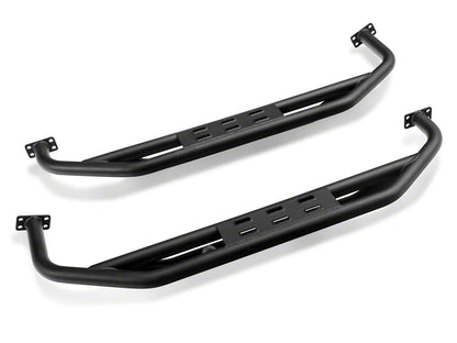 RedRock Side Armor with Step Pads; Textured Black (87-06 Jeep Wrangler YJ & TJ, Excluding Unlimited)