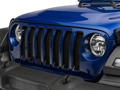 RedRock Front Grille Inserts; Black (18-23 Jeep Wrangler JL Sport w/o TrailCam)