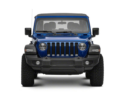 RedRock Front Grille Inserts; Black (18-23 Jeep Wrangler JL Sport w/o TrailCam)