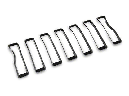 RedRock Front Grille Inserts; Black (18-23 Jeep Wrangler JL Sport w/o TrailCam)