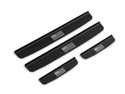 RedRock Old Glory Door Entry Guards; Black (18-25 Jeep Wrangler JL)