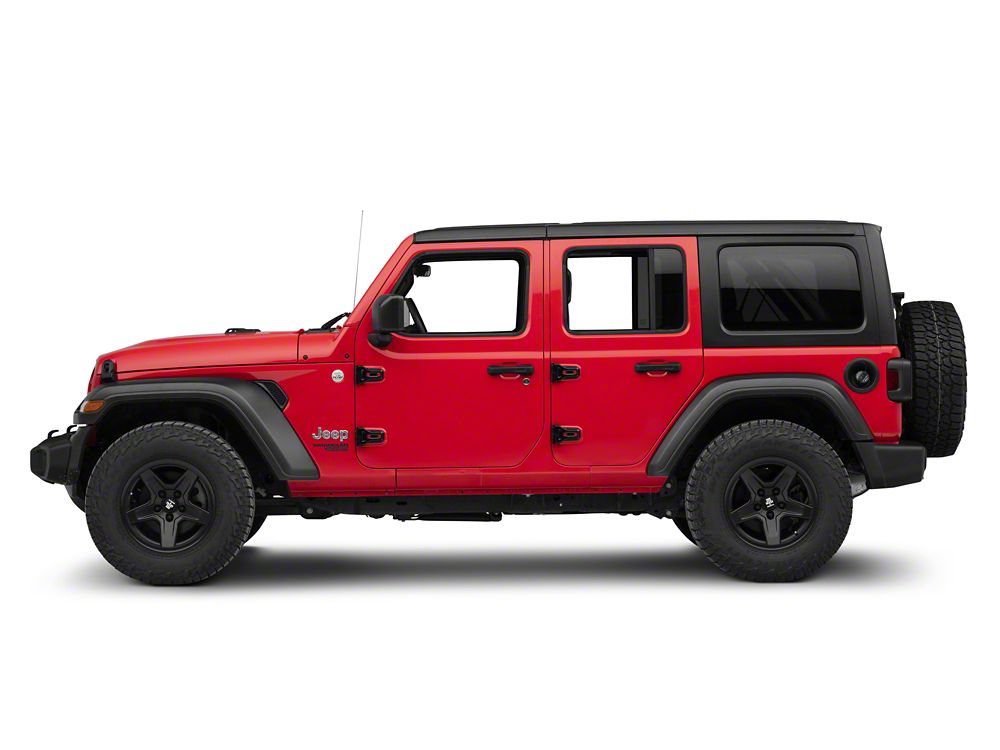 RedRock Exterior Door Hinge Covers; Black (18-25 Jeep Wrangler JL)