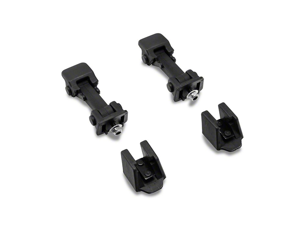 RedRock Hood Catch Kit; Black (07-18 Jeep Wrangler JK)