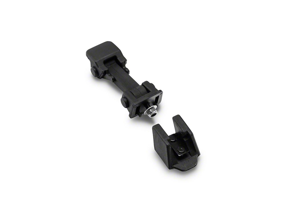 RedRock Hood Catch Kit; Black (07-18 Jeep Wrangler JK)