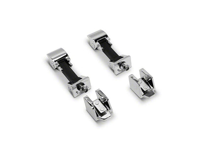 RedRock Hood Catch Kit; Chrome (07-18 Jeep Wrangler JK)