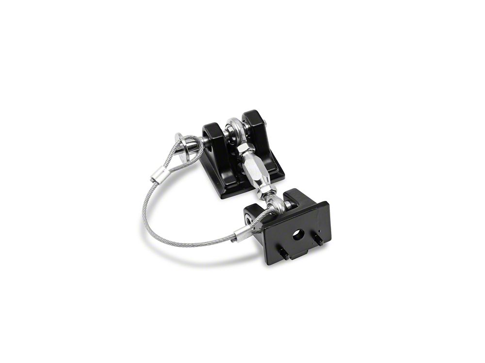 RedRock Hood Catch Kit; Black Aluminum (07-18 Jeep Wrangler JK)